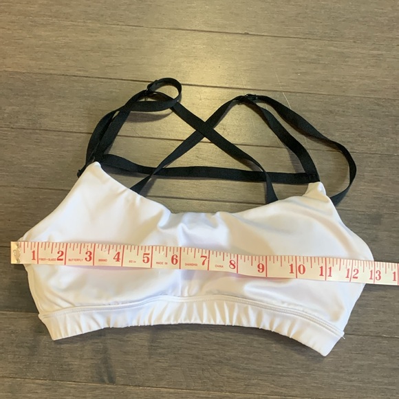 Forever 21 White with Black Straps Yoga Sports Bra Women’s S - Picture 3 of 5